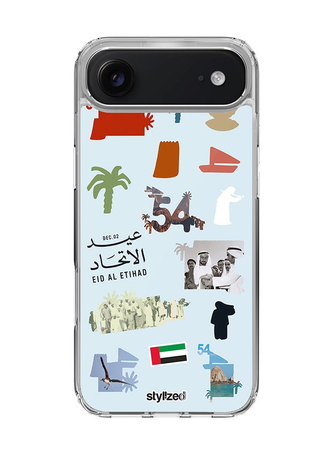 Stylizedd for iPhone Air Case [Compatible with MagSafe] Slim Magnetic cover Clear Phone Case - Eid Al Etihad 54th UAE National Day, Light Blue - Image 1