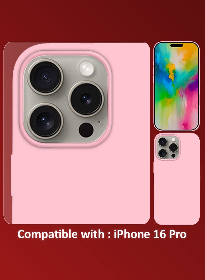 (لـ iPhone 16 Pro) غلاف، غلاف سيليكون رفيع، مغطى بالكامل مضاد للخدش ومقاوم للصدمات - Image 3