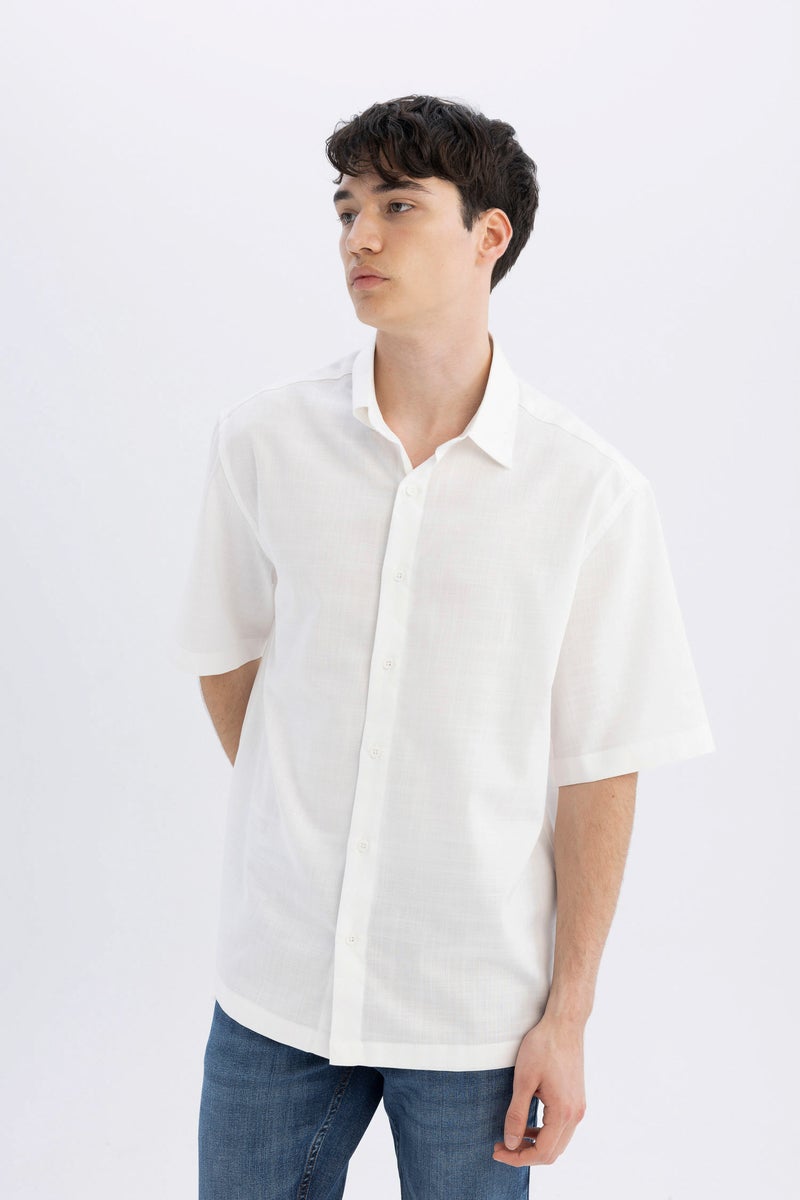 DeFacto Man Relax Fit Tencel Short Sleeve Shirt - Image 5