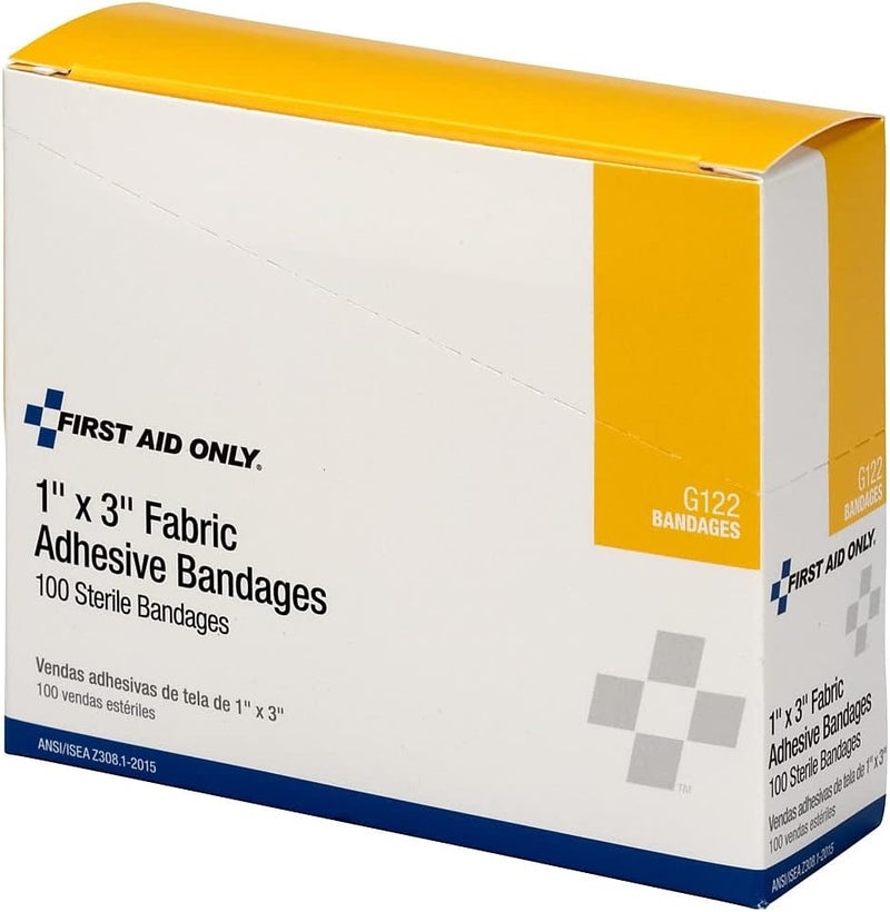 First Aid Only Fabric Bandages, 100 Count, 1 x 3 Inch Adhesive Bandages for Minor Cuts and Abrasions - Image 4