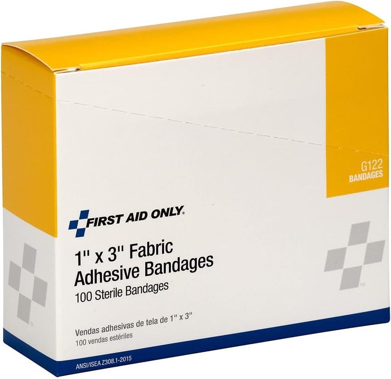 First Aid Only Fabric Bandages, 100 Count, 1 x 3 Inch Adhesive Bandages for Minor Cuts and Abrasions - Image 5