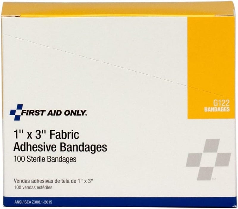 First Aid Only Fabric Bandages, 100 Count, 1 x 3 Inch Adhesive Bandages for Minor Cuts and Abrasions - Image 2