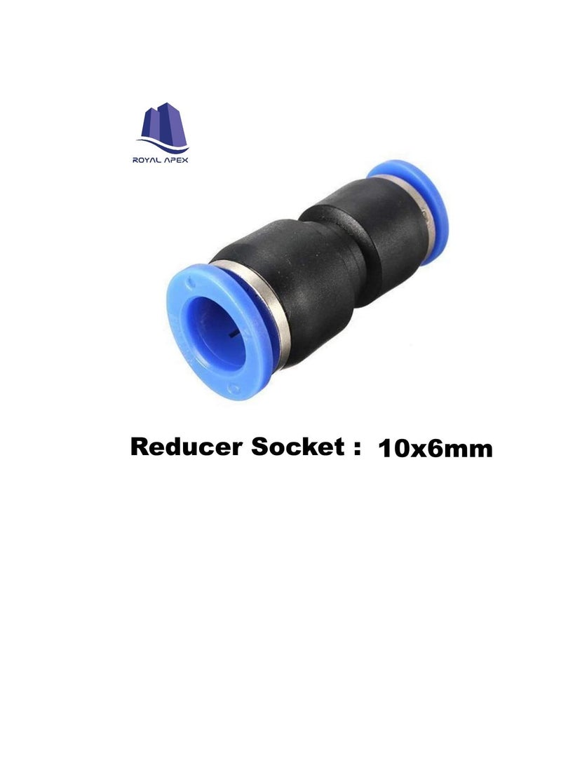 بي يو تجهيزات أنابيب البولي يوريثين أنبوب هوائي من البولي يوريثين دفع لتوصيل تركيبات مخفض مجموعة مقبس من 5 ، 10x6 مم - Image 3