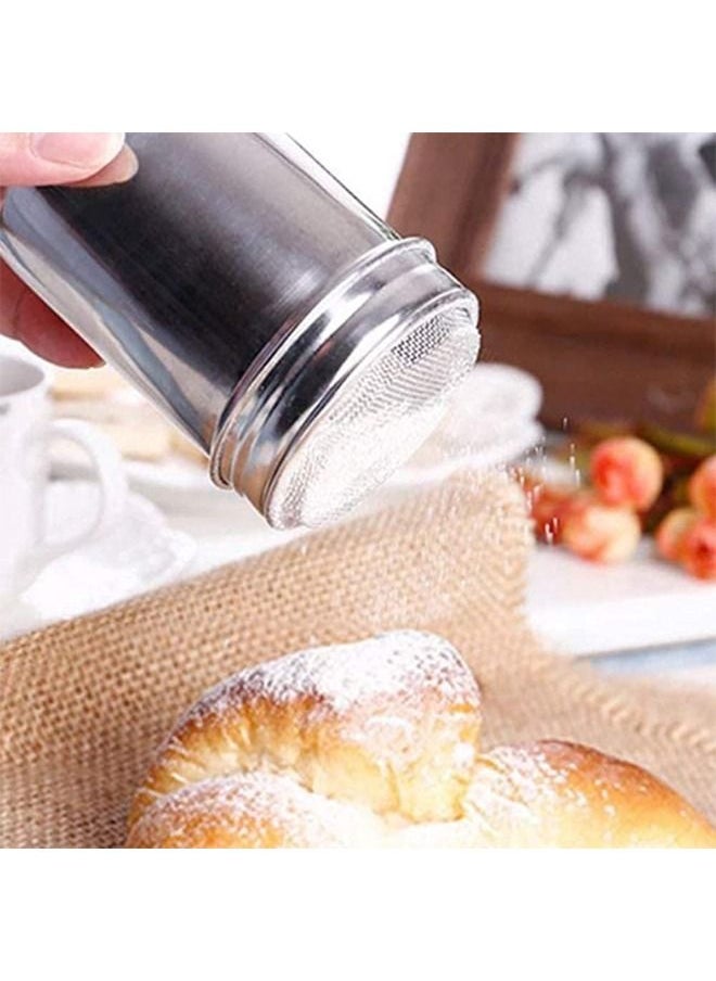 Generic Sugar Shaker 2pcs Stainless Steel Powder Sugar Shaker with Lids Fine Mesh Shaker Seasoning Shaker Bottle for Salt Spice Sugar Flour  - Image 5