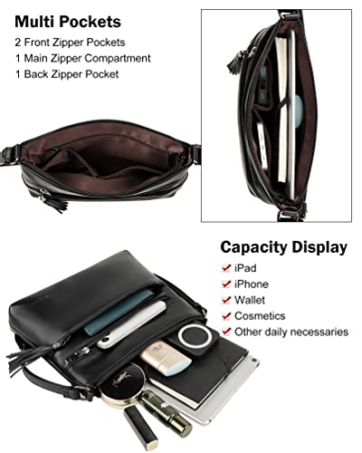 MASINTOR Crossbody Bags for Women, Lightweight Medium Crossbody Purse, Soft Leather Women's Shoulder Handbags with Tassel for Shopping or Travel - Image 3