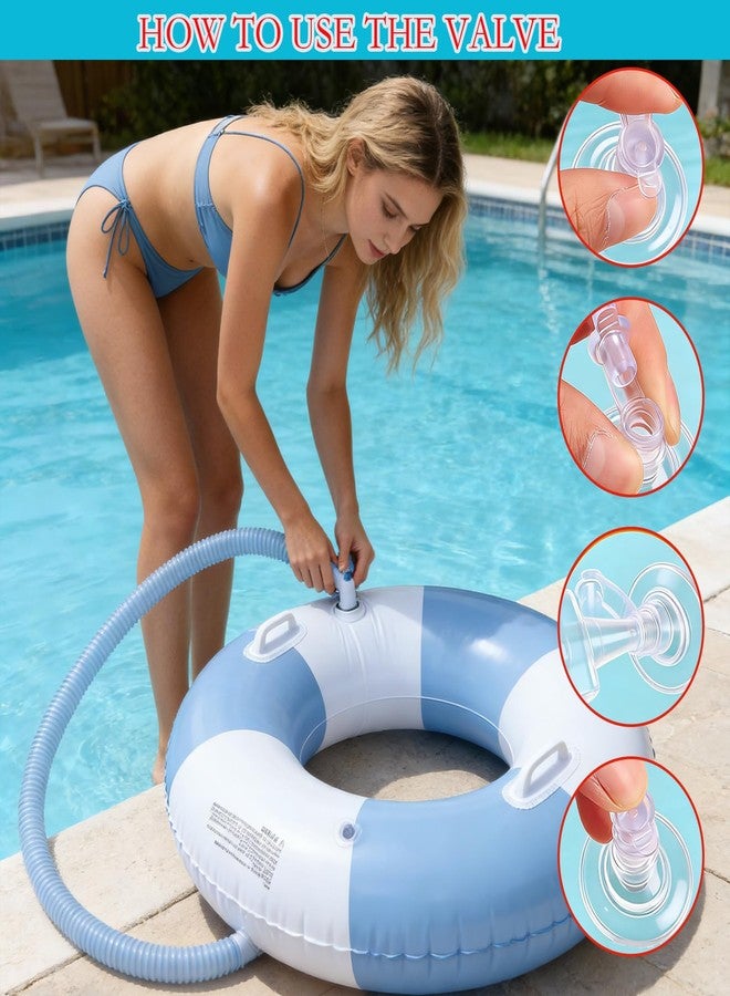 Baseo 2PCS Inflatable Pool Floats for Adult-32.5 inch Large Pool Tubes with Handles Swim Ring Pool Floaties Inflatable Swimming Pool Raft Party Water Summer Beach Float Supplies (Blue) - Image 3