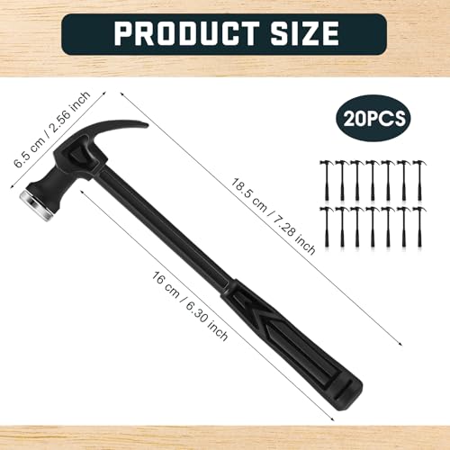 WILLBOND 20 Pcs Mini Plastic Claw Hammer 73 Mini Safety Hammer Small Household Tool for Craft DIY Woodworking Nail Puncher Emergency Escape Lightweight Easy to Carry - Image 3