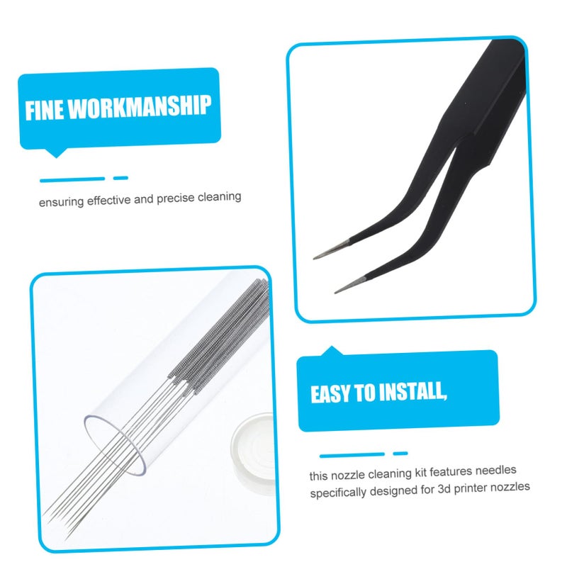 Stainless Steel Printer Nozzle Cleaning Kit with Needles and Tweezers for Enhanced Printing Performance - Image 4
