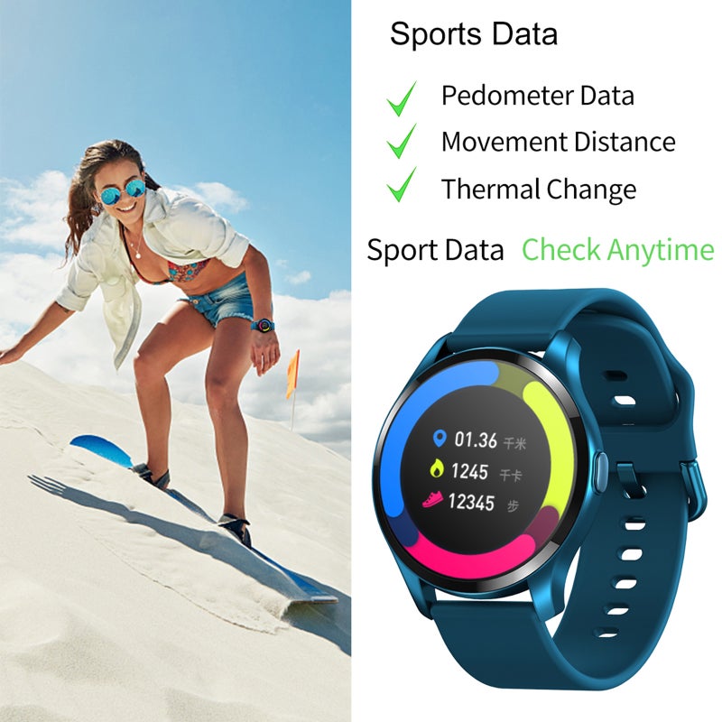 T88 Smart Bracelet 1.28'' Full-round Full-touch Screen Body Temperature/Immunity Monitor Multi-sports Mode Message Reminder Compatible with Android iOS - Image 4