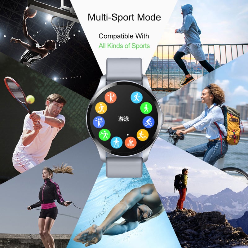 T88 Smart Bracelet 1.28'' Full-round Full-touch Screen Body Temperature/Immunity Monitor Multi-sports Mode Message Reminder Compatible with Android iOS - Image 5