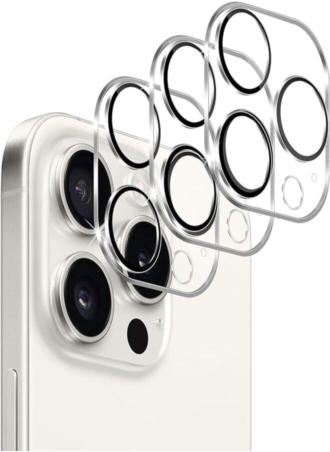 Pkila Pkila 3 Pack for iPhone 15 Pro/15 Pro Max Camera Lens Protector, HD Tempered Glass Film, Easy Installation Kit Case Friendly Protective Glass Scratch-Resistant No Bubbles Lens Protector 