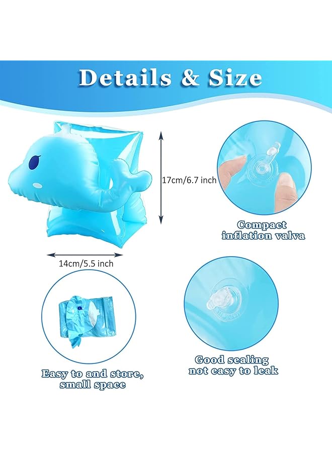 KASTWAVE Inflatable Armbands For Kids (Aged 3 6) Pool Arm Floatie Sleeves Floater Tube Water Wings Swimming Armlets For Children Kids Learning Swimming Up To 55 Lbs (Whale Blue 2 Pack) - Image 3