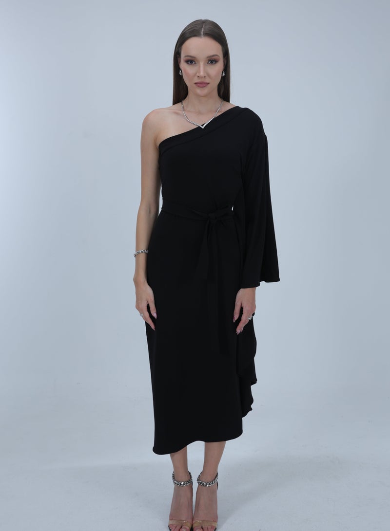 Etta Eve, Black Off-Shoulder Long Dress - Image 1