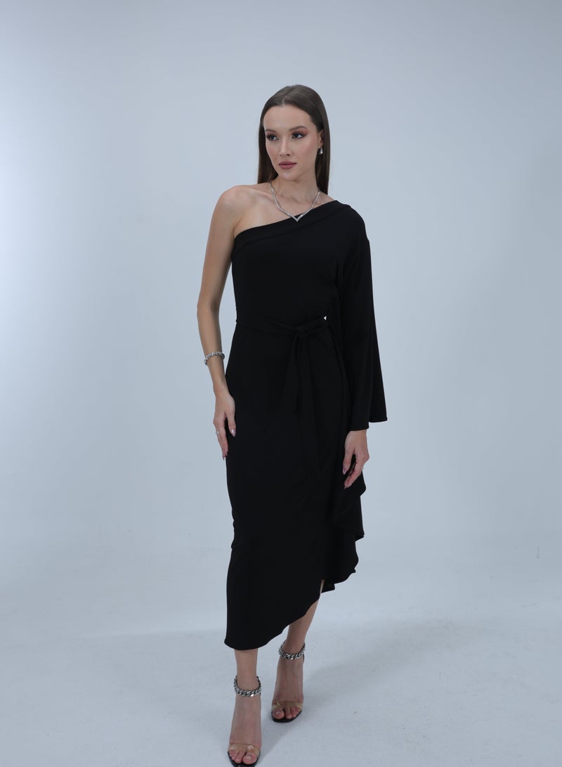 Etta Eve, Black Off-Shoulder Long Dress - Image 2