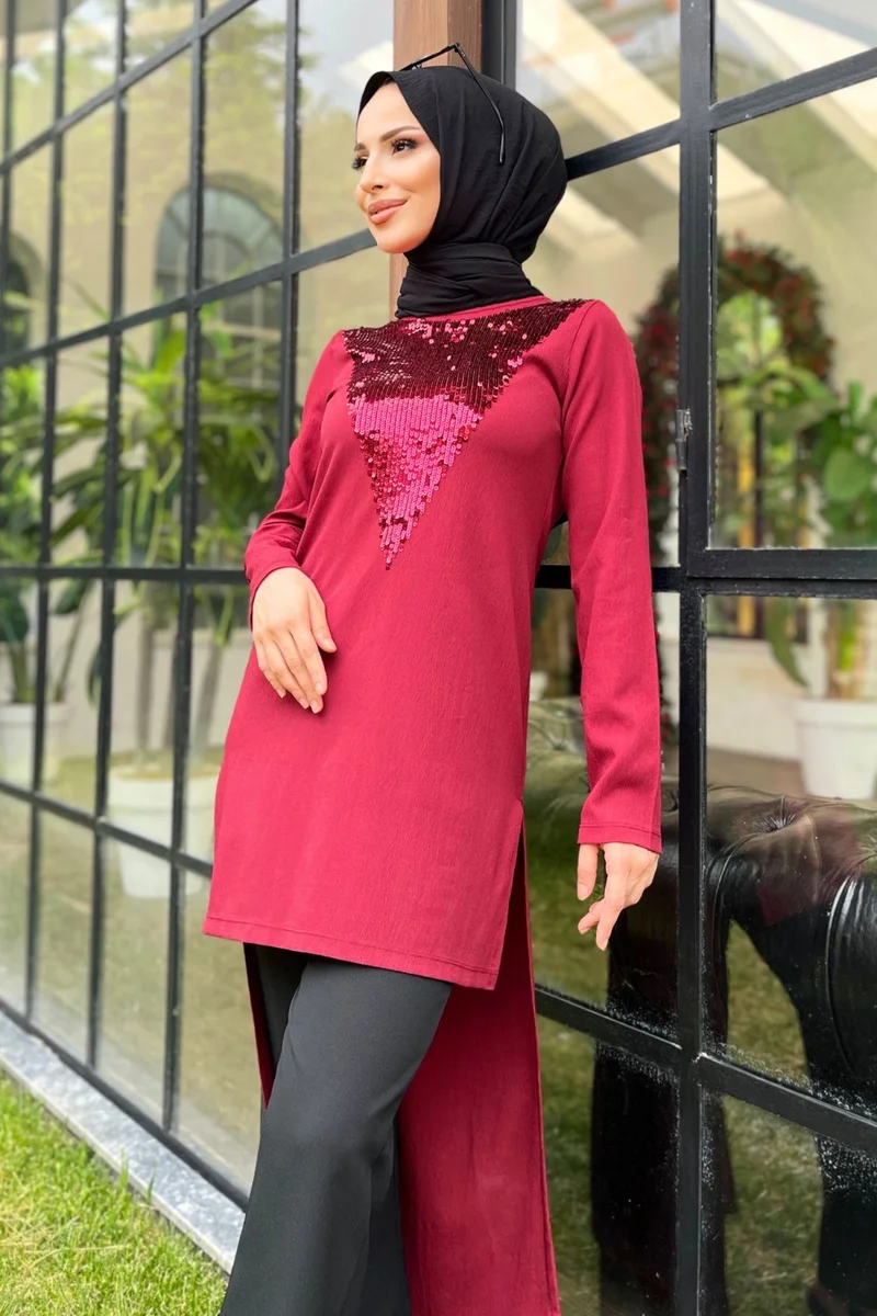 Tofisa 11514-CLARET RED Tunic+Pants