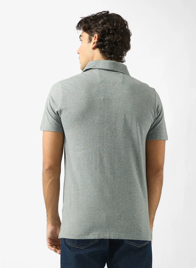 جس Nolan Short Sleeve Slim Fit Polo