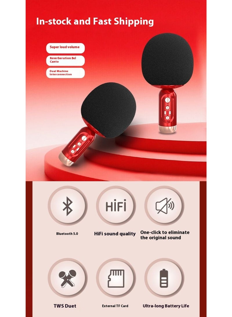 Wireless Bluetooth Karaoke Microphone – Portable Handheld Mic Speaker with Built-in Speaker for Kids, Girls, Boys & Adults, Compatible with All Smartphones - Image 3