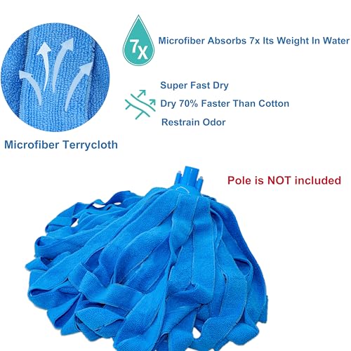 EaseYourDay Microfiber Cloth String Mop, One Lightweight Aluminum Pole + Two Loop End Microfiber Cloth Mop Heads - Image 5