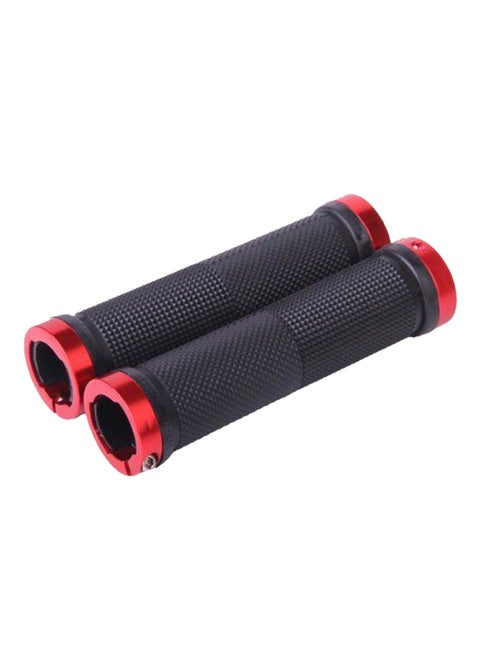 1 Pair Double Lock On Locking Mountain Bike Bicycle Cycling Handle Bar Grips(Red)