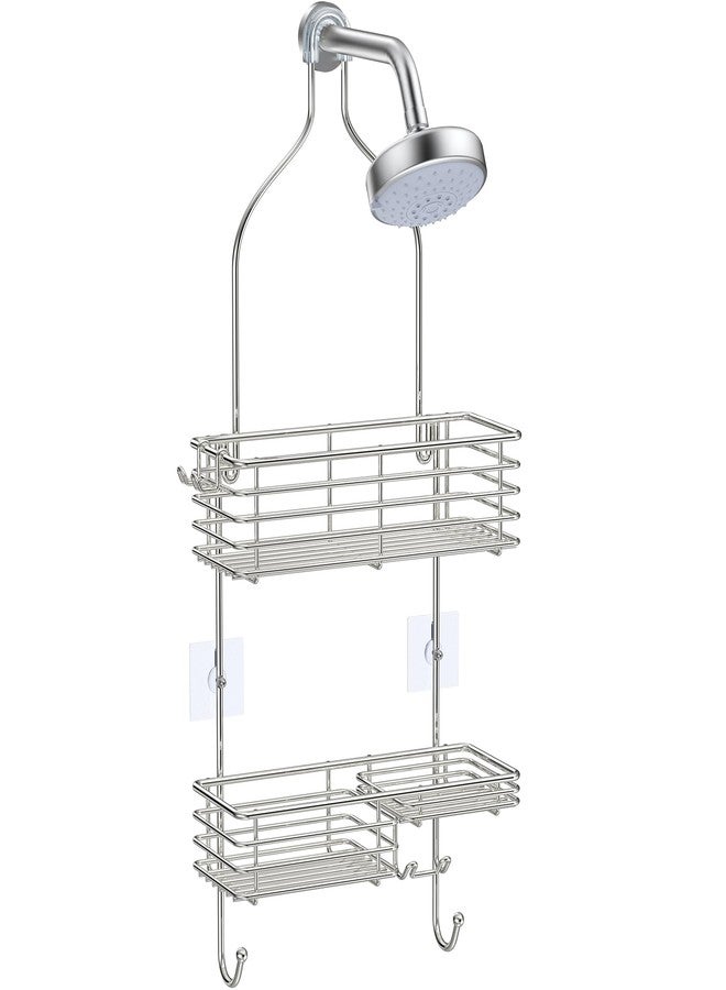 SMARTAKE Hanging Shower Head Caddy, Rustproof Bathroom Shower Shelf Organizer, SUS201 Stainless Steel Over The Storage Rack, for Toilet, Bathroom, Silver - Image 1