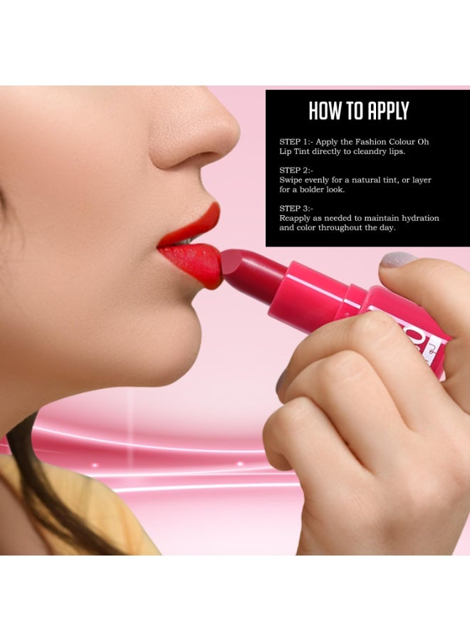 Fashion Colour Oh Lip Tint 3.8g Velvet Touch Tinted Balm 10H Hydration Non Sticky Strawberry - Image 3