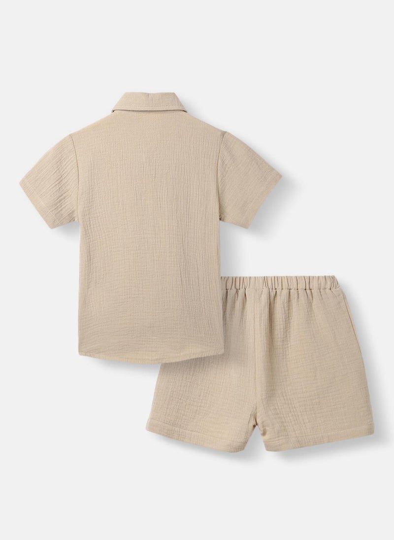 Nautinati Boys’ Shirt and Shorts Set | Front Pocket Shirt | Clothing Set for 2-10 Years - Image 2