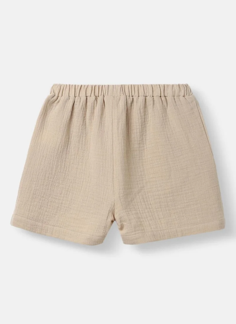 Nautinati Brown Boys’ Shirt and Shorts Set | Front Pocket Shirt | Clothing Set for 2-10 Years for Men | Best Price UAE