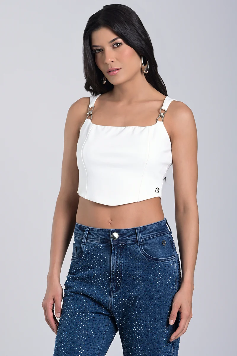 Off-white Knit Corset Top