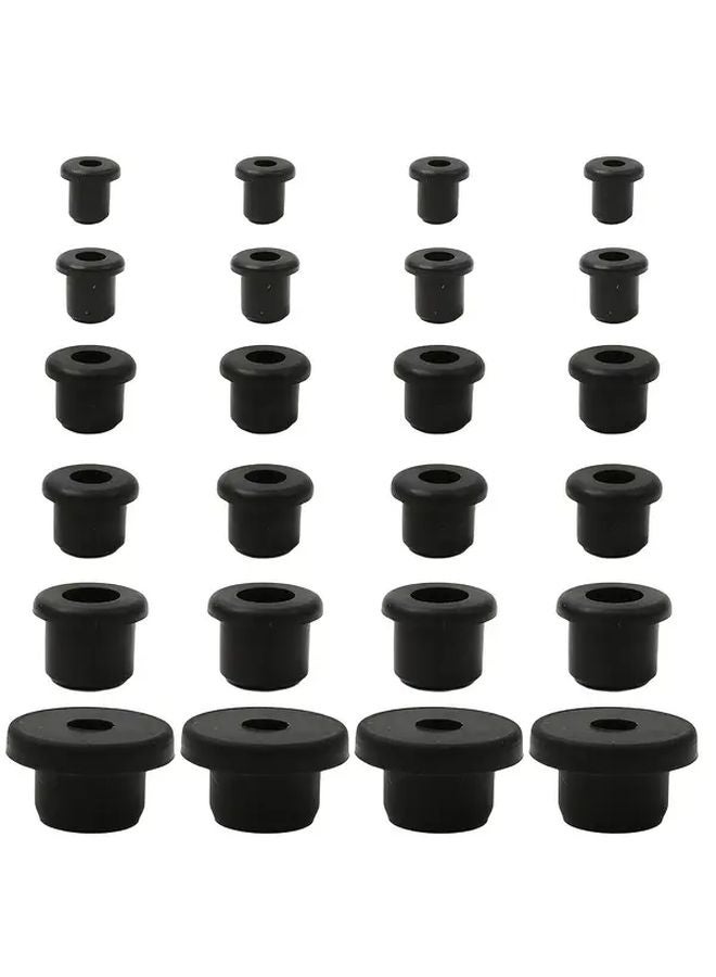 30pcs T Shaped Silicone Gasket Set 6 Sizes Black Dustproof Flame Resistant For Car Wiring - Image 3