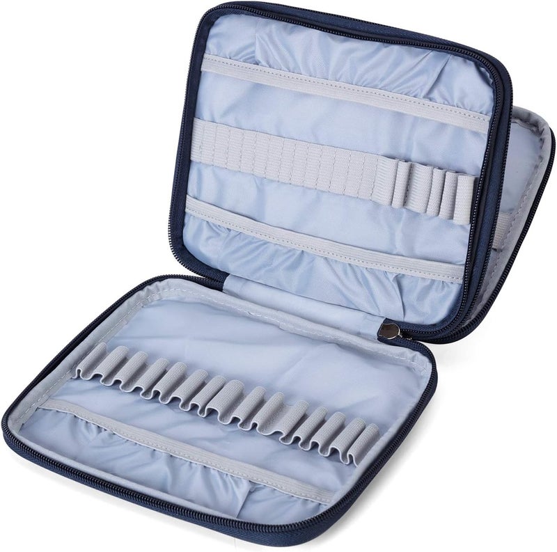 Teamoy Organizer Case for Interchangeable Circular Knitting Needles, Crochet hooks and Knitting Accessories, Keep All in Place and Easy to Carry, Cats Blue (No Accessories Included) - Image 2