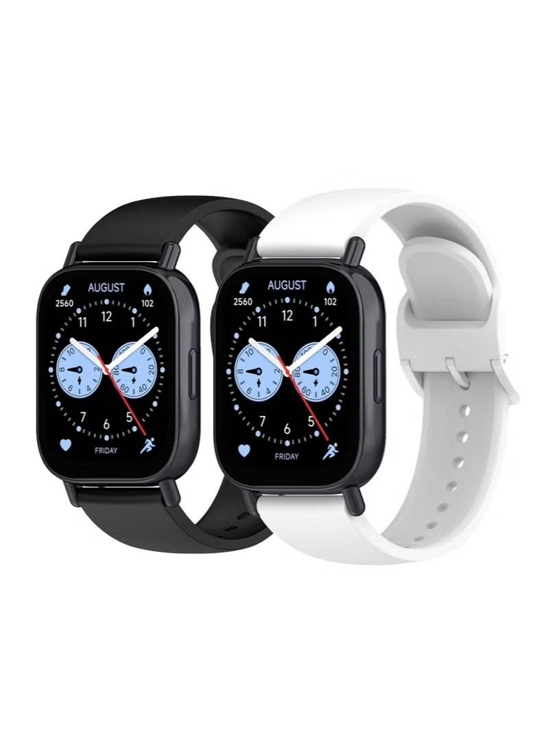 سوار ساعة Redmi Watch 5 Lite من السيليكون الرياضي الذكي، أسود/أبيض - Image 1