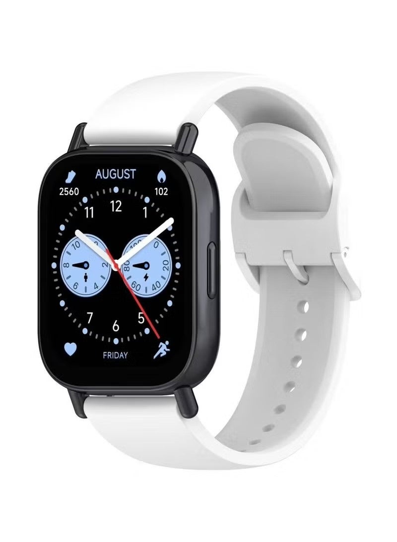 سوار ساعة Redmi Watch 5 Lite من السيليكون الرياضي الذكي، أسود/أبيض - Image 2