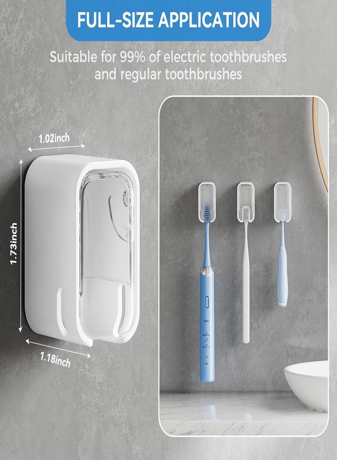 MOPMS Toothbrush Holders for Bathroom【Innovation Single Slot Design】 2PCS Toothbrush Holder Wall Mounted with Cover for Shower, Single Toothbrush Dispenser Storage Organizer for Family & Travel - Image 5