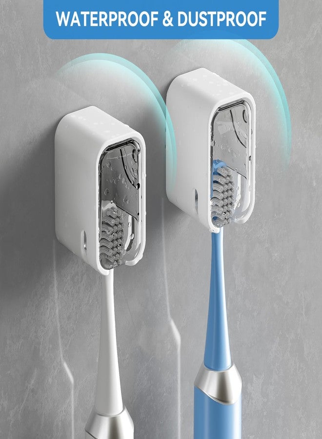 MOPMS Toothbrush Holders for Bathroom【Innovation Single Slot Design】 2PCS Toothbrush Holder Wall Mounted with Cover for Shower, Single Toothbrush Dispenser Storage Organizer for Family & Travel - Image 2