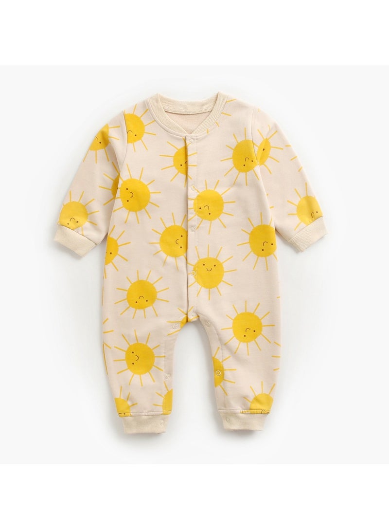 xozgdovg Baby clothing Cartoon long sleeve crawler animal clothing baby clothes newborn 12-18m khaki Sun 