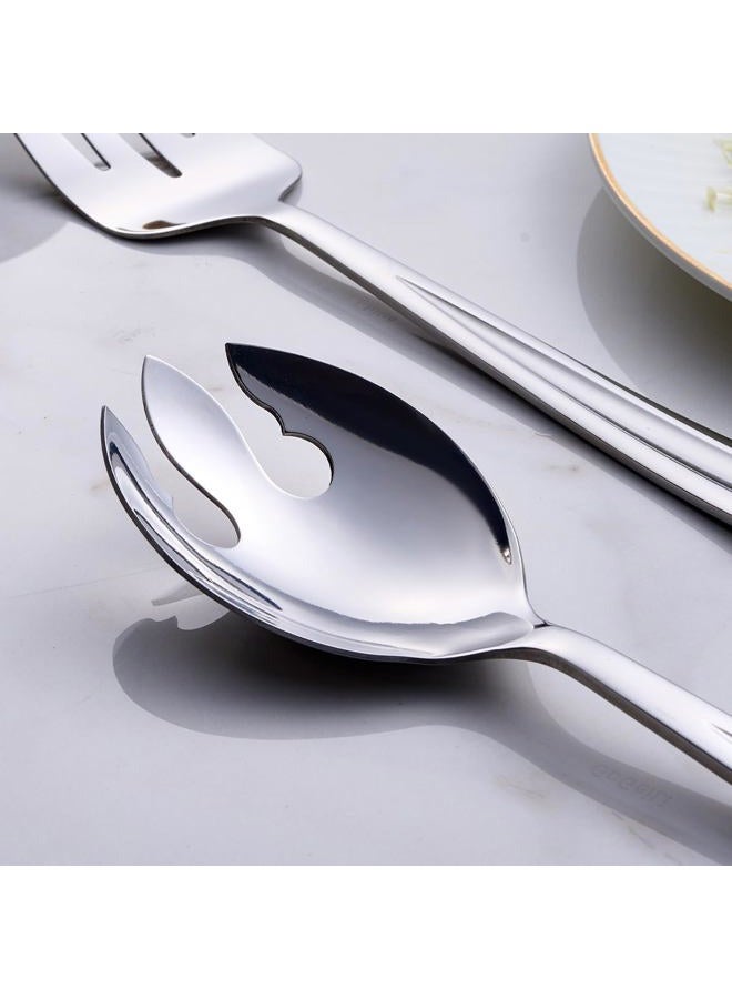 GoGeiLi Salad Server Set, 9.5-inch Stainless Steel Salad Serving Utensil, 2-Piece Large Salad Spoon and Fork Serving Set, Dishwasher Safe - Image 4