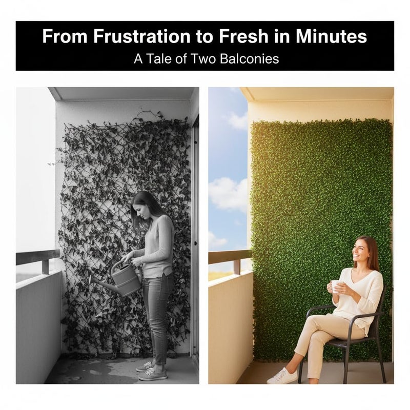 Moeput Artificial Ivy Privacy Fence Screen, 40X120 in(34 sqft) UV-Anti Faux Boxwood Roll Panels Greenery Backdrop Vine Leaf Fence Panels for Indoor Outdoor Wall Decor & Ivy Fence Covering Privacy - Image 4