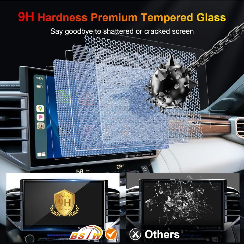 BSTW 2024 Tundra Screen Protector for 2022-2026 Tundra/Sequoia 3rd Gen 14 inch Touchscreen for 2024 Toyota Tundra Accessories Anti-Scratch Tempered Glass Protective Film - Image 4