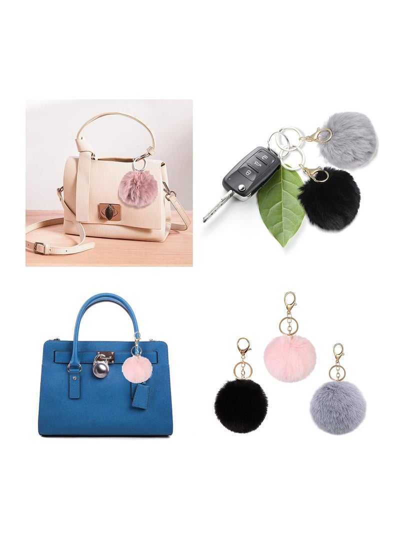 SYOSI 9 Pcs Fluffy Keyring for School Bags Key Rings Girls Plush Keychain Accessories Rabbit Bag Car Backpack Hanging Ornament For Women  - Image 5
