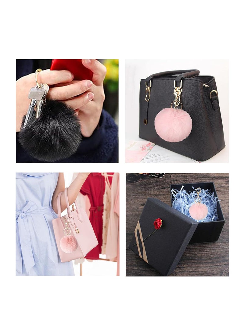 SYOSI 9 Pcs Fluffy Keyring for School Bags Key Rings Girls Plush Keychain Accessories Rabbit Bag Car Backpack Hanging Ornament For Women  - Image 3