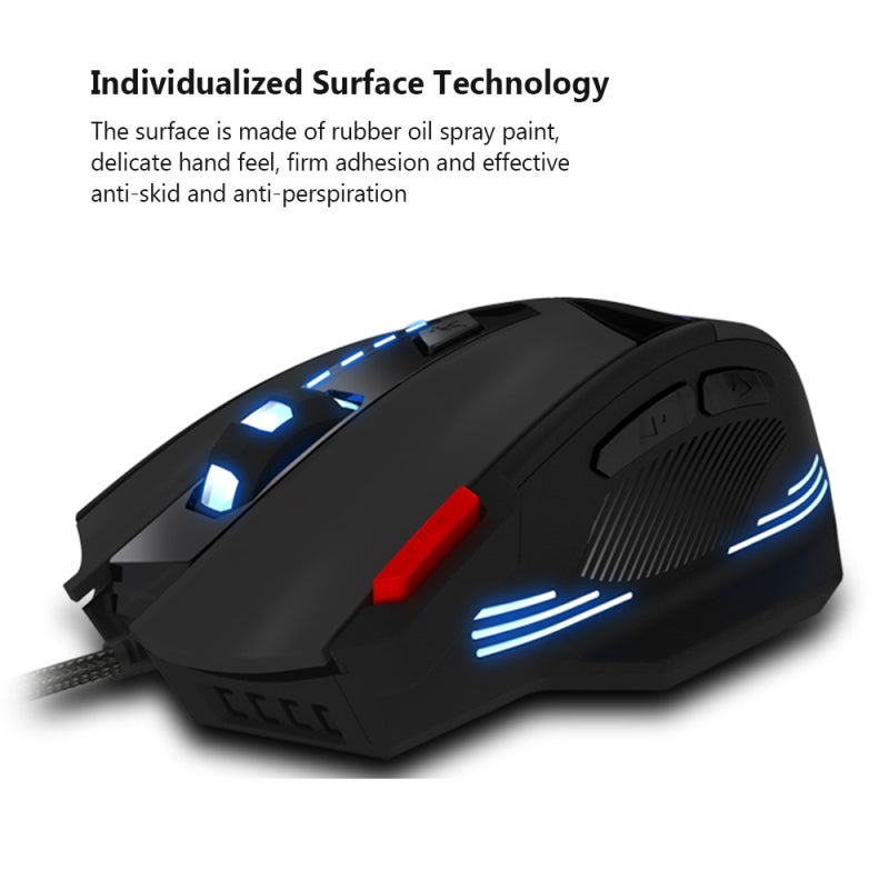 Gaming Mouse: ABS Material, Wired USB Interface - 7200 DPI 6-Gear Shift, 7-Color Backlight, Firepower Key for Fierce Gaming, Zero Delay, Extreme Stability - Image 3