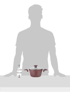 Top Chef Granite Pot With Glass Lid, Size18 Burgandy  - Image 2