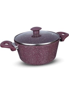Top Chef Granite Pot With Glass Lid, Size18 Burgandy  - Image 1
