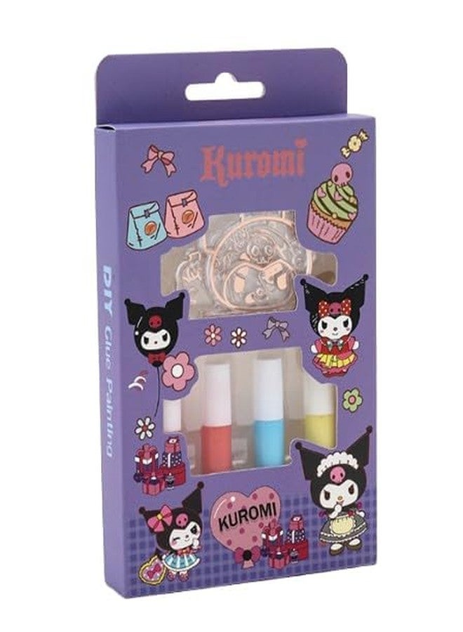 SQUICKLE DIY Soft Glue Painting Craft Kits || Crystal Paint Arts and Crafts Set with Crystal Pendant and Chains || Keychain Pendant Making Kit for Girls & Boys (Pack of 1) (Kuromi) - Image 1