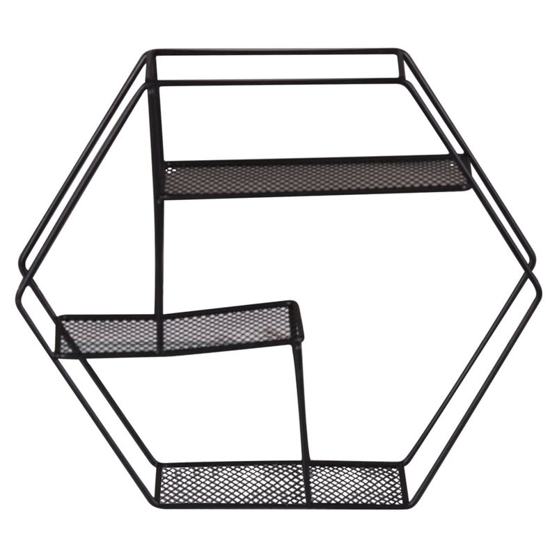 ZIVIK Self Adhesive Wall Mounted Hexagonal Wall Shelf Decorative Shelf Floating Shelf for Home Wall Shelf 3 TiersDisplay Racks Plant Flower Rack Decoration for Home Office Modern - Image 4