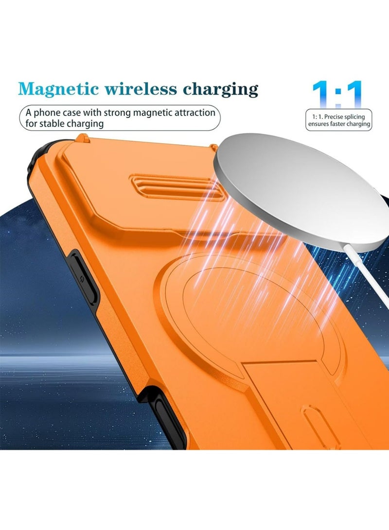 بولوز حالة لـ iPhone 17 Pro ، الصف العسكري [مدمج في الركض] المغناطيسية الثقيلة مع الشحن اللاسلكي مقاوم للصدمات حماية حالة الهاتف - Image 5