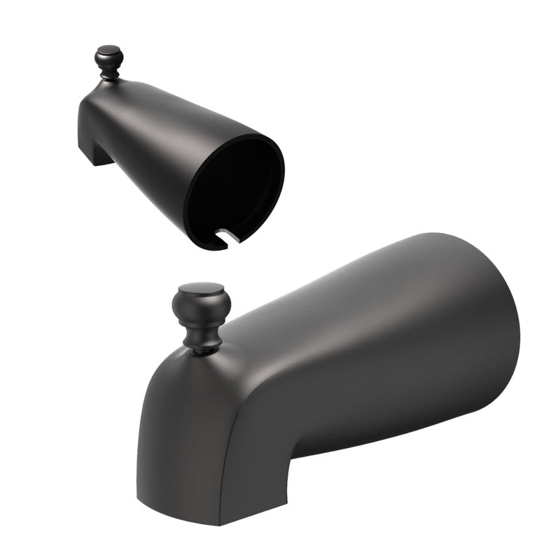 CalcMetal Brass Diverter Tub Spout with 4 in 1 Adapter Universal fit 12 Copper Slip 12 Iron PipeLong and Short stub Out and 34 Iron Pipe Connections Easy Installation Matte Black - Image 2