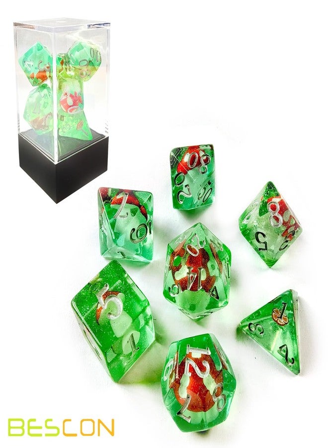 BESCON Mushroom 7PCS DND Polyhedral Dice Set, Cartoon Mushroom Dice for Role Playing Dice Games and RPG MTG Table Games - Image 4