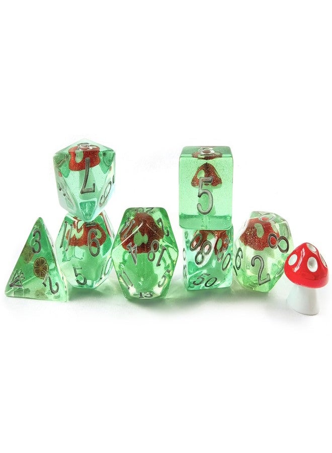 BESCON Mushroom 7PCS DND Polyhedral Dice Set, Cartoon Mushroom Dice for Role Playing Dice Games and RPG MTG Table Games - Image 5
