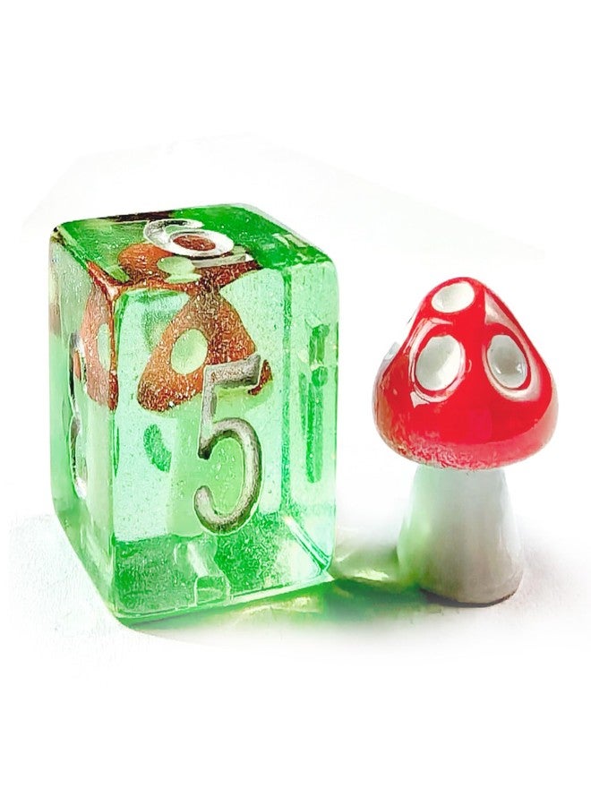 BESCON Mushroom 7PCS DND Polyhedral Dice Set, Cartoon Mushroom Dice for Role Playing Dice Games and RPG MTG Table Games - Image 3